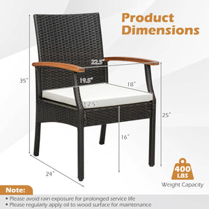 Comfortable to sit with ergonomic backrest and armrests <br>16" seat height is suitable for most patio tables <br>Elastic seat cushion offers more coziness <br>Smooth zippers for easy maintenance of cushion covers <br>Sturdy X-shaped metal frame and adjus