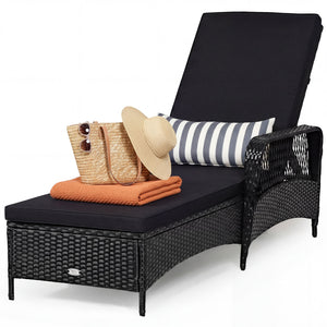 6-Gear adjustable backrest meets various sitting needs<br>Thick padded cushion and lumbar pillow for a comfortable experience<br>Weather-resistant PE wicker rattan chairs for indoor and outdoor use<br>Non-slip and anti-scratch foot pads ensure safe using 