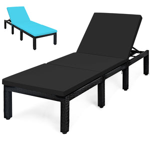 Come with 1 x rattan lounge chair  1 x seat cushion  2 x cushion cover and 1 x instruction<br>Durable hand-woven black PE rattan and steel frame for long time using<br>8 sturdy legs offer extra support and stability for you<br>Soft and thick cushion for c