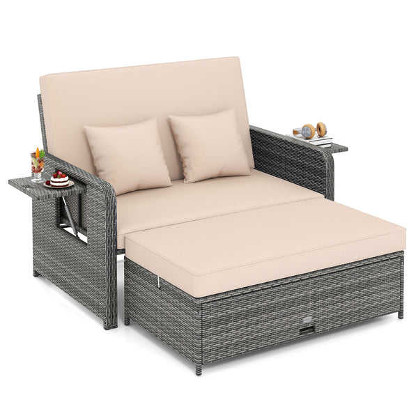 Use the ottoman as a footstool  coffee table or extra seating<br>Hidden storage for ottoman cushion<br>Tuck the ottoman under the seat for flexible design<br>Meet your different needs while saving your space<br>Adjustable backrest offers 4 levels for pers