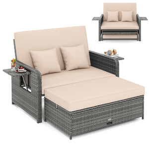 Use the ottoman as a footstool  coffee table or extra seating<br>Hidden storage for ottoman cushion<br>Tuck the ottoman under the seat for flexible design<br>Meet your different needs while saving your space<br>Adjustable backrest offers 4 levels for pers
