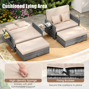 Use the ottoman as a footstool  coffee table or extra seating<br>Hidden storage for ottoman cushion<br>Tuck the ottoman under the seat for flexible design<br>Meet your different needs while saving your space<br>Adjustable backrest offers 4 levels for pers