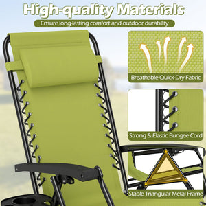 160Â° zero-gravity recline helps ease pressure for deeper relaxation<br>Secure locking mechanism for worry-free lounging<br>Breathable quick-dry fabric ensure long-lasting comfort and outdoor durability<br>Adjustable pillow works for head or lower-back su