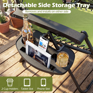 160Â° zero-gravity recline helps ease pressure for deeper relaxation<br>Secure locking mechanism for worry-free lounging<br>Breathable quick-dry fabric ensure long-lasting comfort and outdoor durability<br>Adjustable pillow works for head or lower-back su