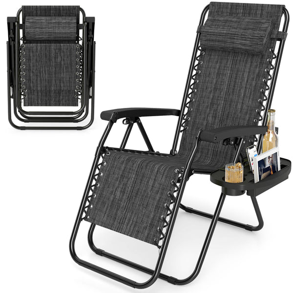 160Â° zero-gravity recline helps ease pressure for deeper relaxation<br>Secure locking mechanism for worry-free lounging<br>Breathable quick-dry fabric ensure long-lasting comfort and outdoor durability<br>Adjustable pillow works for head or lower-back su