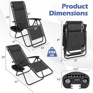 160Â° zero-gravity recline helps ease pressure for deeper relaxation<br>Secure locking mechanism for worry-free lounging<br>Breathable quick-dry fabric ensure long-lasting comfort and outdoor durability<br>Adjustable pillow works for head or lower-back su