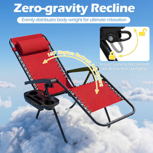 160Â° zero-gravity recline helps ease pressure for deeper relaxation<br>Secure locking mechanism for worry-free lounging<br>Breathable quick-dry fabric ensure long-lasting comfort and outdoor durability<br>Adjustable pillow works for head or lower-back su