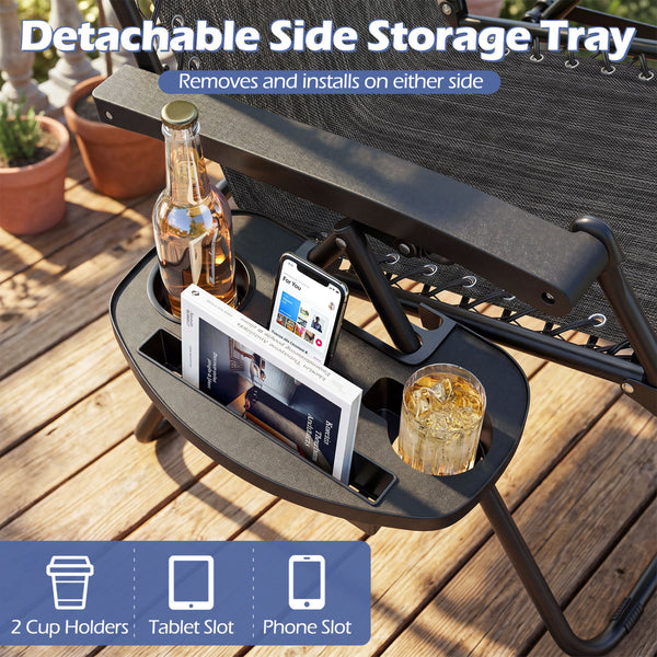 160Â° zero-gravity recline helps ease pressure for deeper relaxation<br>Secure locking mechanism for worry-free lounging<br>Breathable quick-dry fabric ensure long-lasting comfort and outdoor durability<br>Adjustable pillow works for head or lower-back su