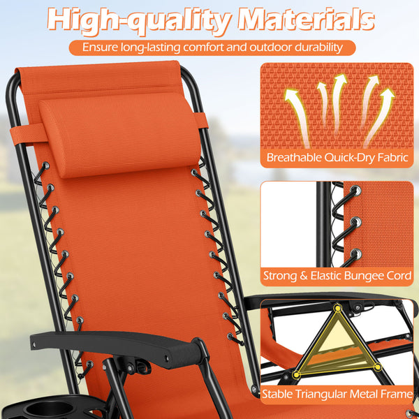 160Â° zero-gravity recline helps ease pressure for deeper relaxation<br>Secure locking mechanism for worry-free lounging<br>Breathable quick-dry fabric ensure long-lasting comfort and outdoor durability<br>Adjustable pillow works for head or lower-back su