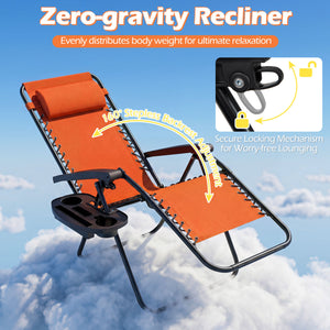 160Â° zero-gravity recline helps ease pressure for deeper relaxation<br>Secure locking mechanism for worry-free lounging<br>Breathable quick-dry fabric ensure long-lasting comfort and outdoor durability<br>Adjustable pillow works for head or lower-back su