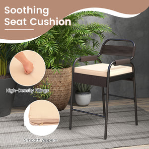 high-density fillings ensuring comfort during extended seating periods<br>breathable and fade-resistant PE rattan material for long-lasting elegance<br>Sturdy metal pipes provide durability and reliability for long-term use<br>Enhanced stability is guaran