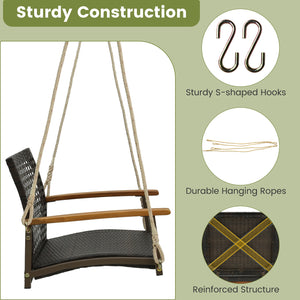 Soft padded cushion for a comfy sitting experience<br>Prevent cushion from sliding with fixing straps<br>Cushion cover with smooth zipper for easy cleaning<br>Please always keep the cushion dry to prolong service time<br>Curved backrest and acacia wood ar