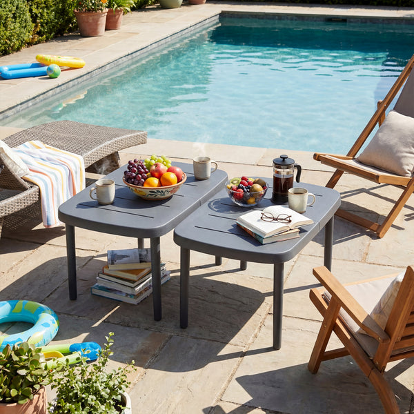 High-quality aluminum alloy support rods provide reliable support for placed items<br>Spacious tabletop keeps your belongings organized and within easy reach<br>Provide space for the beverage  snack  magazine  coffee cup and potted plant<br>Crafted from p
