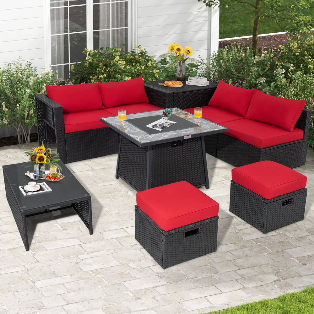 Deliver in 5 boxes  may arrive on the different days(White/Turquoise/Black)<br>Deliver in 4 boxes  may arrive on the different days(Gray/Red/Navy) <br>2 bags of screws are packed in the different boxes (1 bag of screws in the fire pit table box and anothe