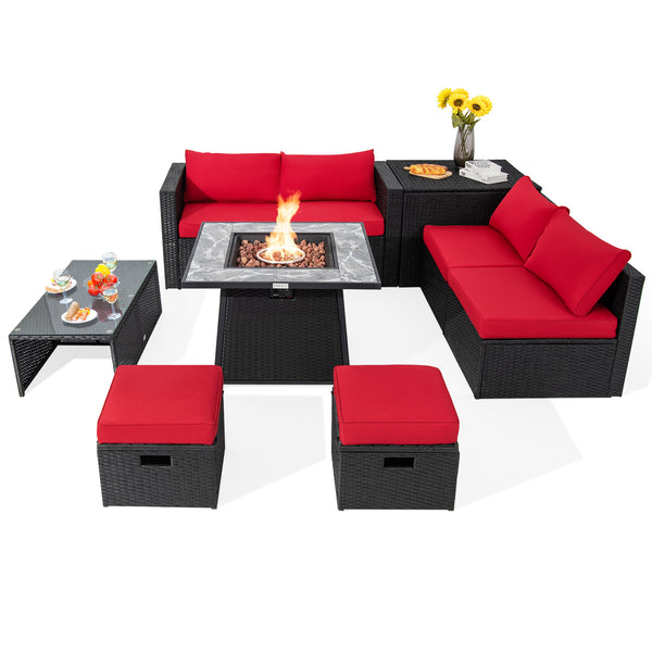 Deliver in 5 boxes  may arrive on the different days(White/Turquoise/Black)<br>Deliver in 4 boxes  may arrive on the different days(Gray/Red/Navy) <br>2 bags of screws are packed in the different boxes (1 bag of screws in the fire pit table box and anothe
