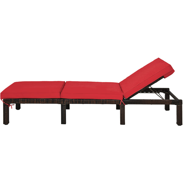 Crafted with weather resistant and hand-woven PE rattan<br>6 adjustable reclining positions meet various needs<br>Thick padded cushion is comfortable to sit or lie on<br>Waterproof cushion cover is removable for washing<br>Stable metal frame features larg