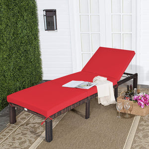 Crafted with weather resistant and hand-woven PE rattan<br>6 adjustable reclining positions meet various needs<br>Thick padded cushion is comfortable to sit or lie on<br>Waterproof cushion cover is removable for washing<br>Stable metal frame features larg
