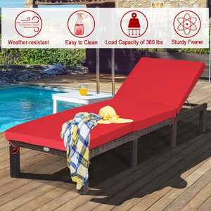 Crafted with weather resistant and hand-woven PE rattan<br>6 adjustable reclining positions meet various needs<br>Thick padded cushion is comfortable to sit or lie on<br>Waterproof cushion cover is removable for washing<br>Stable metal frame features larg