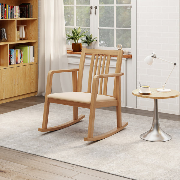 Built from solid rubber wood for excellent stability and durability<br>Comfy seat with soft linen fabric and high-density sponge padding<br>Curved armrests for natural arm positioning and added comfort<br>Ergonomically inclined backrest provides enhanced 