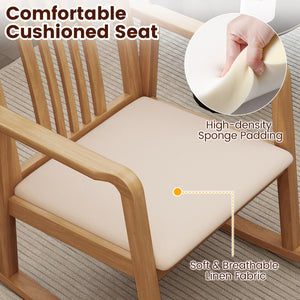 Built from solid rubber wood for excellent stability and durability<br>Comfy seat with soft linen fabric and high-density sponge padding<br>Curved armrests for natural arm positioning and added comfort<br>Ergonomically inclined backrest provides enhanced 