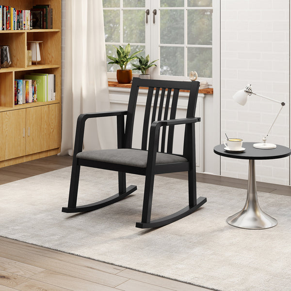 Built from solid rubber wood for excellent stability and durability<br>Comfy seat with soft linen fabric and high-density sponge padding<br>Curved armrests for natural arm positioning and added comfort<br>Ergonomically inclined backrest provides enhanced 