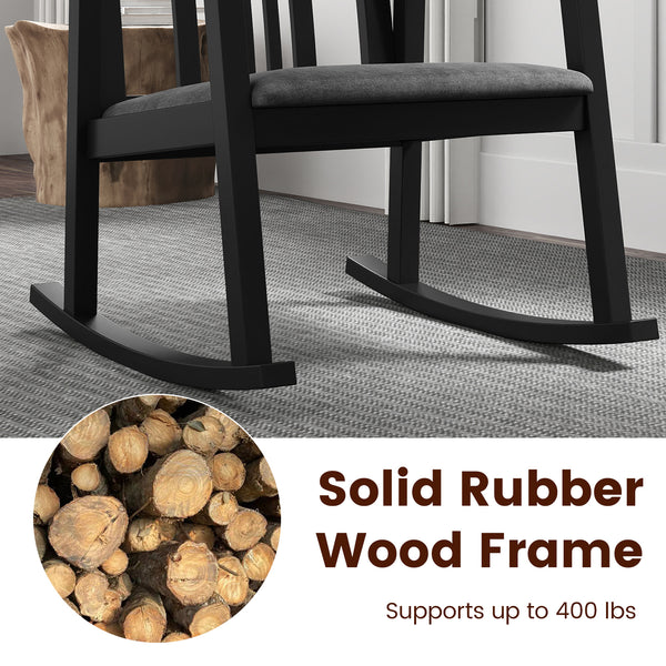 Built from solid rubber wood for excellent stability and durability<br>Comfy seat with soft linen fabric and high-density sponge padding<br>Curved armrests for natural arm positioning and added comfort<br>Ergonomically inclined backrest provides enhanced 