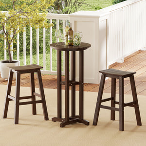 Made of weatherproof HDPE for long-time use<br>Stainless steel screws withstand extended use<br>Reinforced crossbars for strengthened structure<br>21.5" tabletop offers ample space for food and drinks<br>Slatted design for simple maintenance and more eleg