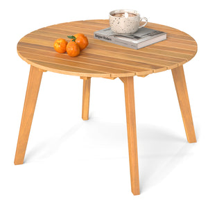 Made of natural acacia wood for long-lasting use<br>Wide slatted tabletop to keep daily items within reach<br>Reinforced X-shaped structure for great support<br>Firm bolt connection ensures reliable construction<br>Natural appearance adds a touch of charm