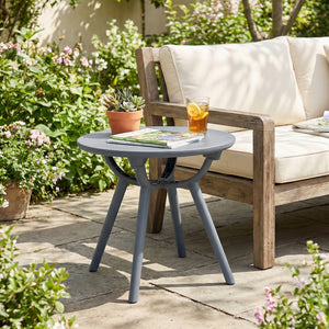20" spacious round tabletop keeps your belongings organized and within easy reach<br>Provide space for the beverage  snack  magazine  coffee cup and potted plant<br>Crafted from premium PP and ABS materials for sun-protective and waterproof use<br>Rounded