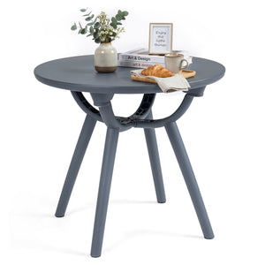 20" spacious round tabletop keeps your belongings organized and within easy reach<br>Provide space for the beverage  snack  magazine  coffee cup and potted plant<br>Crafted from premium PP and ABS materials for sun-protective and waterproof use<br>Rounded