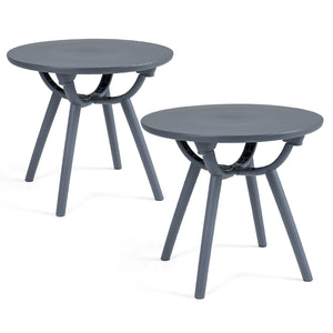 20" spacious round tabletop keeps your belongings organized and within easy reach<br>Provide space for the beverage  snack  magazine  coffee cup and potted plant<br>Crafted from premium PP and ABS materials for sun-protective and waterproof use<br>Rounded