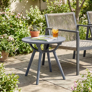 20" spacious round tabletop keeps your belongings organized and within easy reach<br>Provide space for the beverage  snack  magazine  coffee cup and potted plant<br>Crafted from premium PP and ABS materials for sun-protective and waterproof use<br>Rounded
