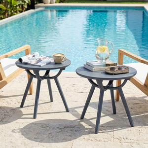 20" spacious round tabletop keeps your belongings organized and within easy reach<br>Provide space for the beverage  snack  magazine  coffee cup and potted plant<br>Crafted from premium PP and ABS materials for sun-protective and waterproof use<br>Rounded