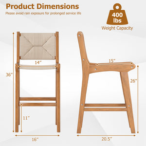 Designed for lasting outdoor appeal with hand-woven paper rope Provide a breathable seating experience for added comfort Its sun-protective feature ensures long-lasting performance Provide exceptional strength and natural beauty with solid teak wood Hold 