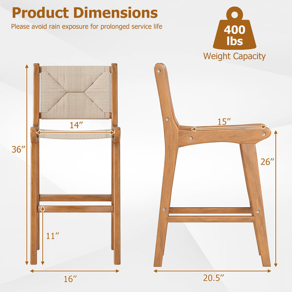 Designed for lasting outdoor appeal with hand-woven paper rope Provide a breathable seating experience for added comfort Its sun-protective feature ensures long-lasting performance Provide exceptional strength and natural beauty with solid teak wood Hold 