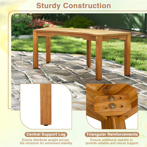 Solid acacia wood with splinter-free surface for a smooth and safe touch<br>The natural color of the acacia wood enhances the beauty of your space<br>Seat up to 2 people  enjoying outdoor leisure time with your loved one<br>Hold up to 800 lbs and sturdy c