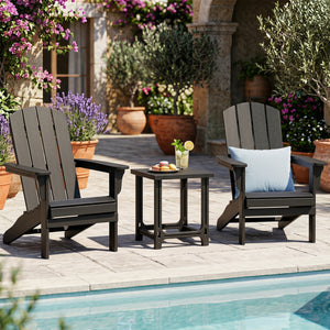 0-screw  snap-fit structure assembles in around 3 min<br>Wood-look texture offers style without extra upkeep<br>Perfect for outdoor and poolside use with all-weather HDPE material<br>Waterproof  fade-resistant and low-maintenance for year-round beauty<br>