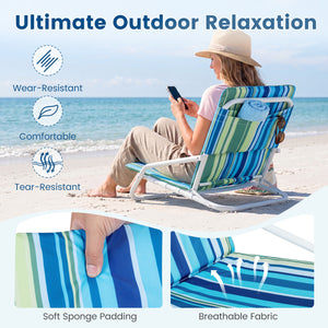 Soft sponge padding offers exceptional comfort for extended lounging<br>Breathable wear-resistant and tear-resistant fabric for lasting outdoor use<br>Easy folding design for compact storage and effortless transportation<br>Lightweight construction with 1