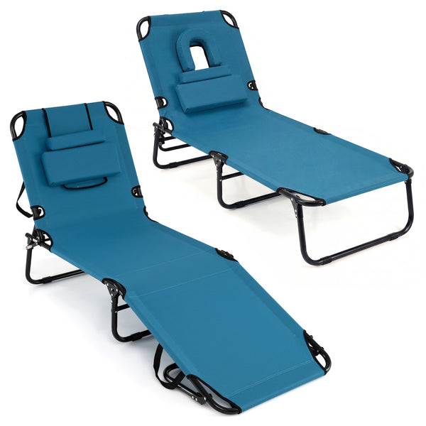 Adjustable backrest for sunbathing  sleeping  resting  reading and more<br>3 detachable pillows for free combinations and have zippers for easy cleaning<br>Face hole for lying face down during sunbathing<br>Reinforced metal tubes for strong support of 330