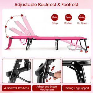 Adjustable backrest for sunbathing  sleeping  resting  reading and more<br>3 detachable pillows for free combinations and have zippers for easy cleaning<br>Face hole for lying face down during sunbathing<br>Reinforced metal tubes for strong support of 330