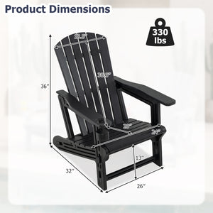 Premium HDPE material provides excellent weather resistance for long-term use<br>Realistic wood grain texture for a natural outdoor appearance<br>The reliable structure supports up to 330 lbs weight capacity<br>103Â° inclined backrest for enhanced support