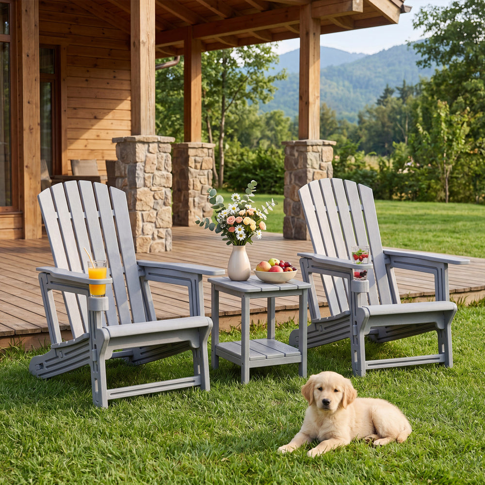 Premium HDPE material provides excellent weather resistance for long-term use<br>Realistic wood grain texture for a natural outdoor appearance<br>The reliable structure supports up to 330 lbs weight capacity<br>103Â° inclined backrest for enhanced support