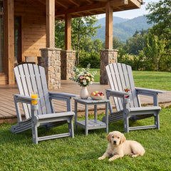 Premium HDPE material provides excellent weather resistance for long-term use<br>Realistic wood grain texture for a natural outdoor appearance<br>The reliable structure supports up to 330 lbs weight capacity<br>103Â° inclined backrest for enhanced support