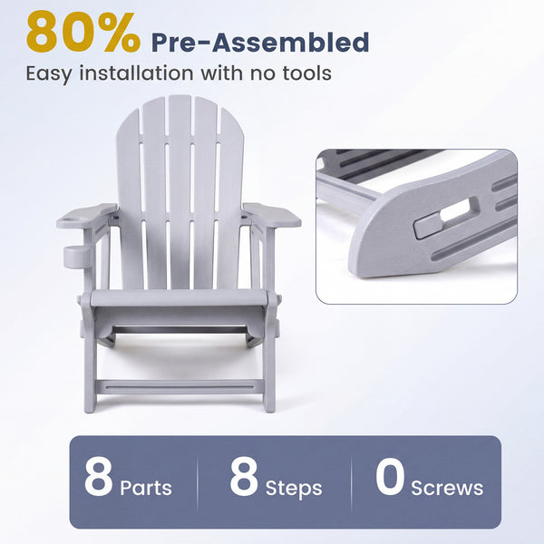 Built to last with weather-resistant HDPE material<br>Features realistic wood-like surface that is anti-fading<br>Smooth surface that is simple to clean<br>Needs minimal maintenance compared to wood chairs required maintenance<br>Fits to the body curve wi