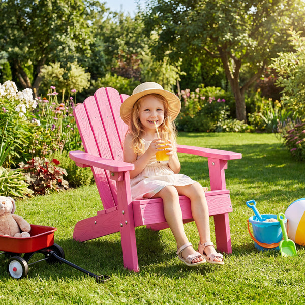 All-weather HIPS material with exquisite craftsmanship is sun-protective and fade-resistant<br>Tilted high back to provide great support to kid's back<br>Perfectly angled seat to effectively guide the waist against the backrest<br>Widened armrests help ch