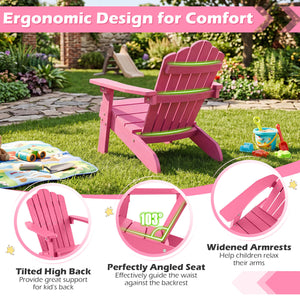 All-weather HIPS material with exquisite craftsmanship is sun-protective and fade-resistant<br>Tilted high back to provide great support to kid's back<br>Perfectly angled seat to effectively guide the waist against the backrest<br>Widened armrests help ch