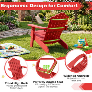 All-weather HIPS material with exquisite craftsmanship is sun-protective and fade-resistant<br>Tilted high back to provide great support to kid's back<br>Perfectly angled seat to effectively guide the waist against the backrest<br>Widened armrests help ch