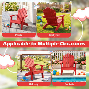 All-weather HIPS material with exquisite craftsmanship is sun-protective and fade-resistant<br>Tilted high back to provide great support to kid's back<br>Perfectly angled seat to effectively guide the waist against the backrest<br>Widened armrests help ch
