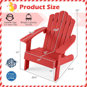 All-weather HIPS material with exquisite craftsmanship is sun-protective and fade-resistant<br>Tilted high back to provide great support to kid's back<br>Perfectly angled seat to effectively guide the waist against the backrest<br>Widened armrests help ch