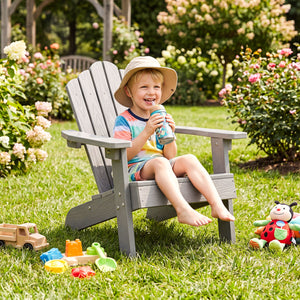 All-weather HIPS material with exquisite craftsmanship is sun-protective and fade-resistant<br>Tilted high back to provide great support to kid's back<br>Perfectly angled seat to effectively guide the waist against the backrest<br>Widened armrests help ch